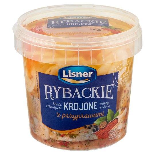 Lisner Rybackie Śledzie atlantyckie krojone z przyprawami 500 g
