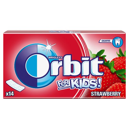 Orbit For Kids Strawberry Guma do żucia bez cukru 27 g (14 pasków)