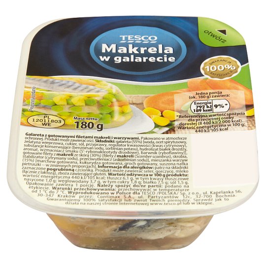 Tesco Makrela w galarecie 180 g