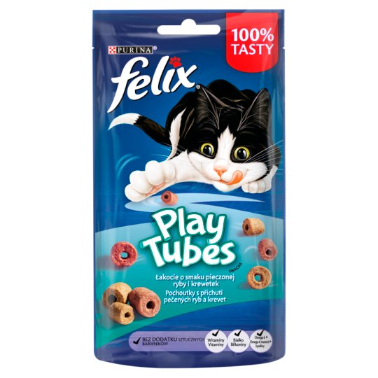 Felix Play Tubes Łakocie o smaku pieczonej ryby i krewetek 50 g