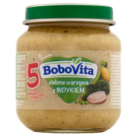 BoboVita Zielone warzywa z indykiem po 5 miesiącu 125 g