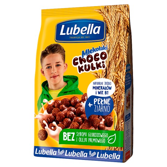 Lubella Mlekołaki Choco Kulki Zbożowe kulki o smaku czekoladowym 500 g