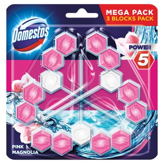 Domestos Power 5 Pink Magnolia Kostka toaletowa 3 x 55 g