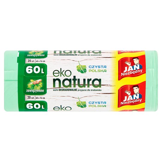 Jan Niezbędny Eko natura Worki degradowalne 60 l 20 sztuk