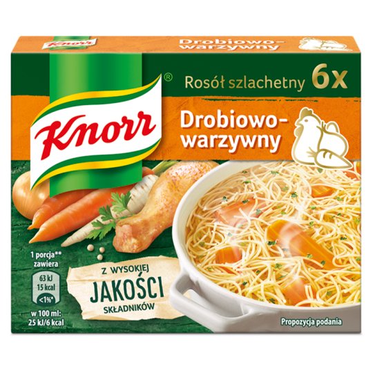 Knorr Rosół drobiowo-warzywny 60 g (6 x 10 g)