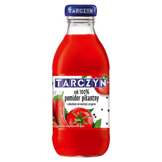 Tarczyn Pomidor pikantny z dodatkiem soli morskiej i przypraw Sok 100% 300 ml