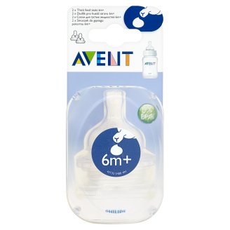 Avent Smoczek do karmienia silikonowy do gęstego pokarmu od 6 miesiąca 2 sztuki