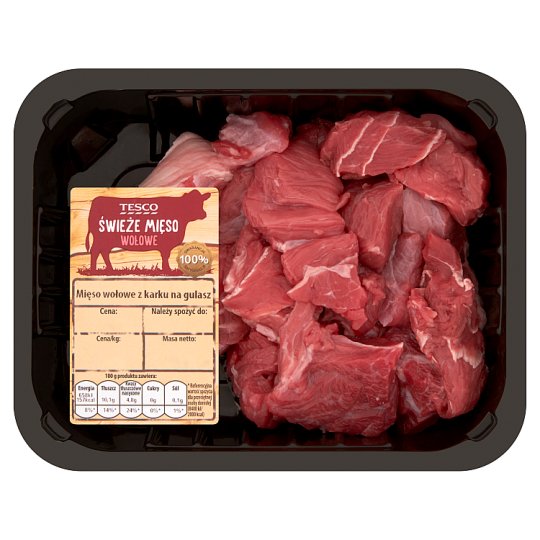 Tesco Mięso wołowe z karku na gulasz 400 g