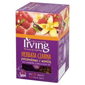 Irving Herbata czarna poziomkowa z wanilią 30 g (20 torebek)