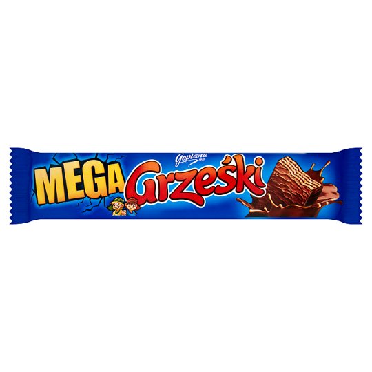 Grześki Mega Wafel przekładany kremem kakaowym w czekoladzie 48 g