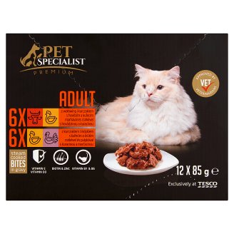 Tesco Pet Specialist Premium Karma dla dorosłych kotów kawałki w sosie 12 x 85 g