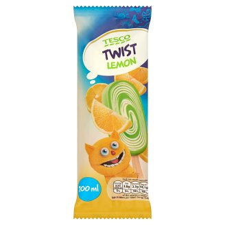 Tesco Twist Lemon Creamy Flavour Ice Cream and Lemon Water Ice 100 ml