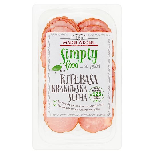 Madej Wróbel Simply food... so good Kiełbasa krakowska sucha 80 g