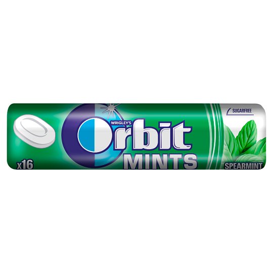 Orbit Spearmint Mints Cukierki bez cukru 28 g (16 cukierków)