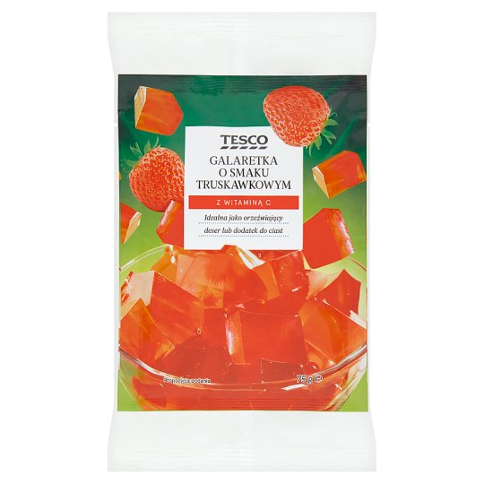 Tesco Galaretka o smaku truskawkowym 2 x 75 g