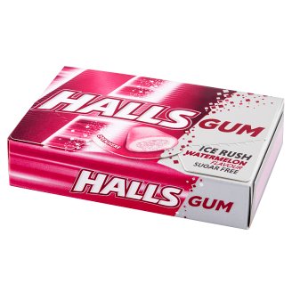 Halls Gum Ice Rush Bezcukrowa guma do żucia o smaku arbuza 18 g