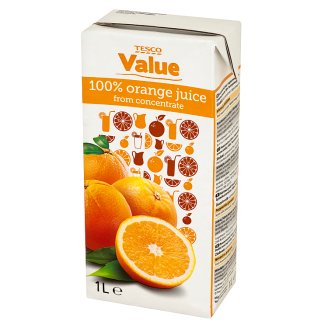 Tesco Value Sok pomarańczowy z zagęszczonego soku 1 l