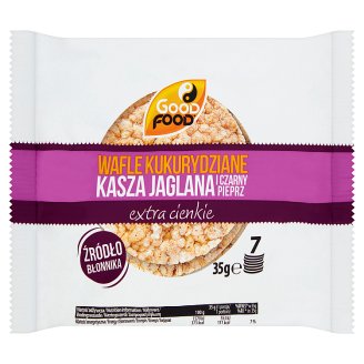 Good Food Wafle kukurydziane extra cienkie kasza jaglana i czarny pieprz 35 g (7 sztuk)