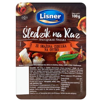 Lisner Swojskie Smaki Śledzik na raz ze smażoną cebulką na ostro 100 g