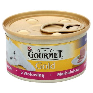 Gourmet Gold Mus z wołowiną Pełnoporcjowa karma dla dorosłych kotów 85 g