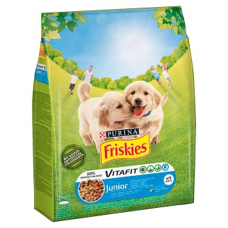 Friskies Vitafit Junior Karma dla psów z kurczakiem dodatkiem mleka i warzyw 3 kg
