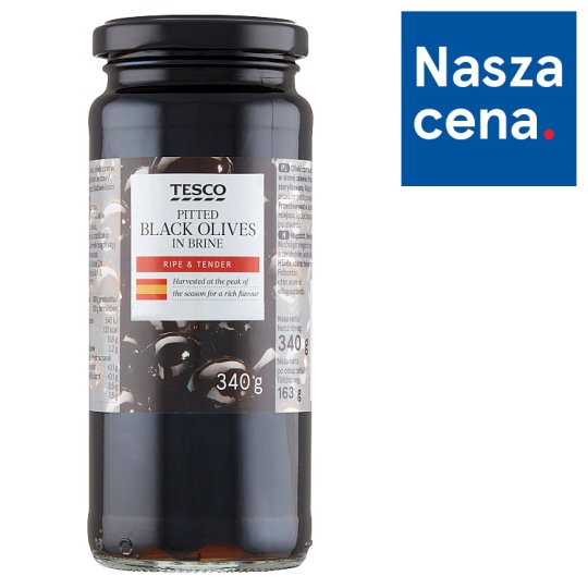 Tesco Oliwki czarne bez pestek w zalewie 340 g