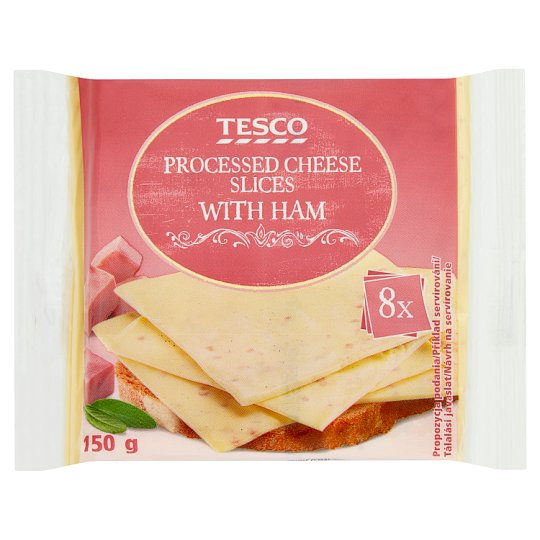Tesco Ser topiony w plasterkach z szynką 150 g (8 x 18,75 g)