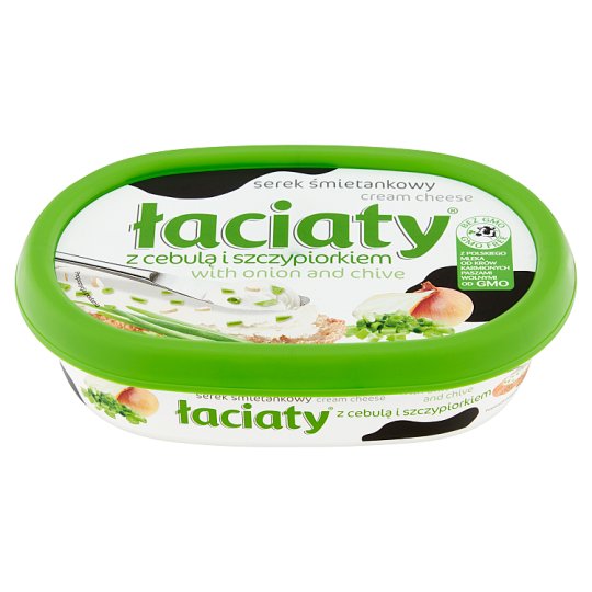 Łaciaty Serek śmietankowy z cebulą i szczypiorkiem 135 g