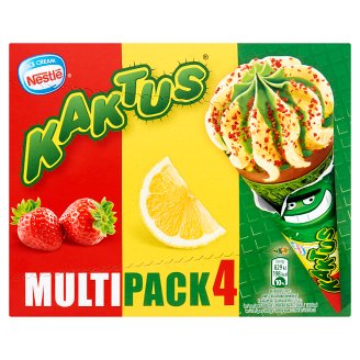 Kaktus Lody cytrynowe i lody wodne truskawkowe 440 ml (4 x 110 ml)