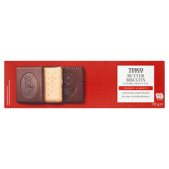 Tesco Herbatniki maślane w czekoladzie 125 g