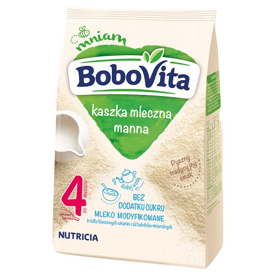 BoboVita Kaszka mleczna manna bez dodatku cukru po 4 miesiącu 230 g