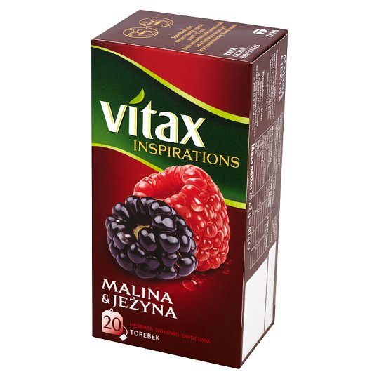 Vitax Inspirations Malina and Jeżyna Herbata ziołowo-owocowa 40 g (20 torebek)