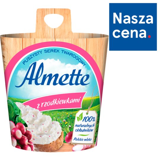 Almette Puszysty serek twarogowy z rzodkiewkami 150 g