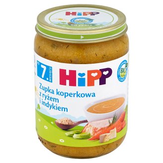 HiPP BIO Zupka koperkowa z ryżem i indykiem po 7. miesiącu 190 g
