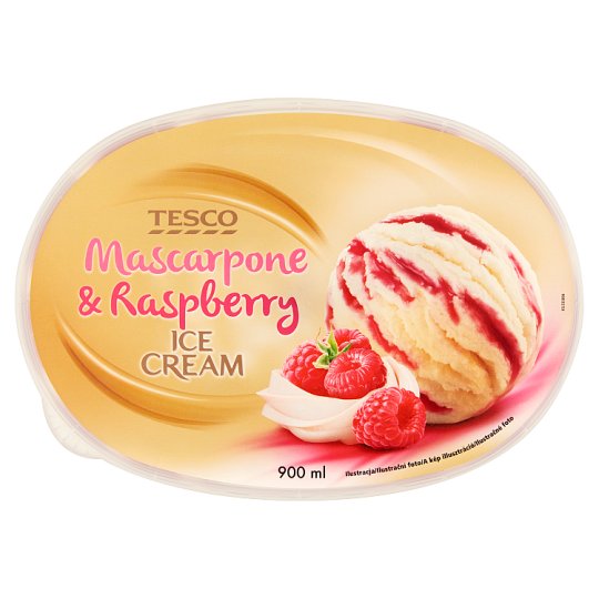 Tesco Mascarpone & Raspberry Ice Cream 900 ml