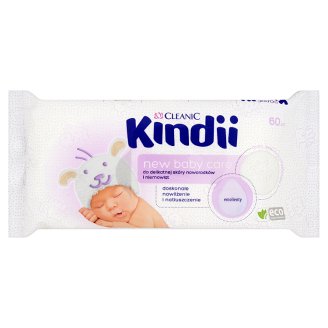 Cleanic Kindii New Baby Care Chusteczki do delikatnej skóry noworodków i niemowląt 60 sztuk