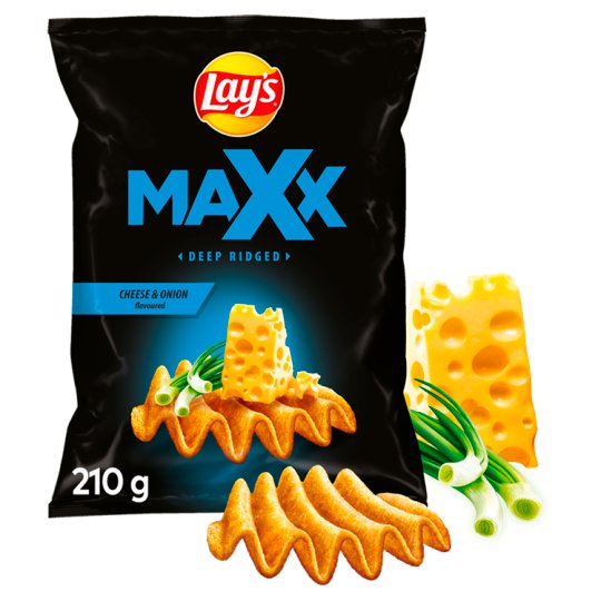 Lay's Maxx Cheese and Onion Flavoured Potato Crisps 210 g