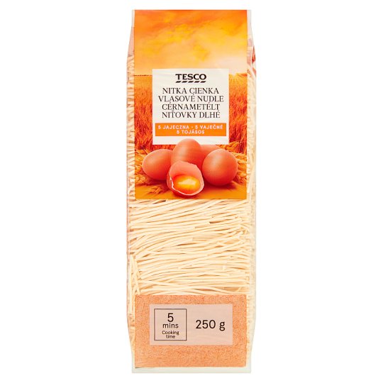 Tesco Makaron 5 jajeczny nitka cienka 250 g