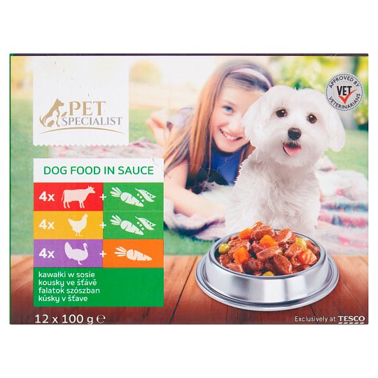 Tesco Pet Specialist Karma dla dorosłych psów kawałki w sosie 12 x 100 g