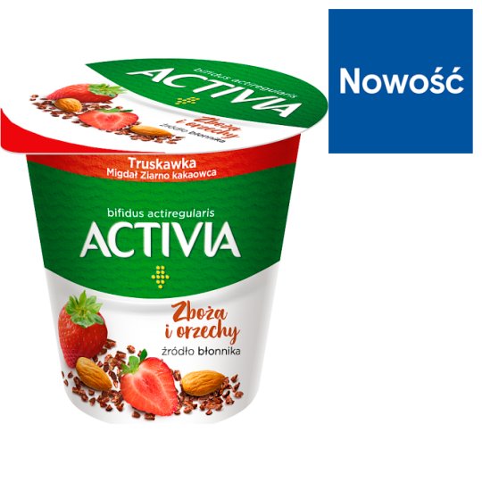 Danone Activia Jogurt truskawka migdał ziarno kakaowca 140 g