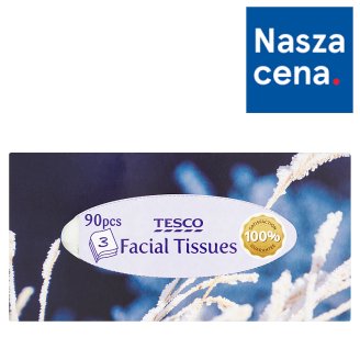 Tesco Chusteczki kosmetyczne 3 warstwowe 90 sztuk