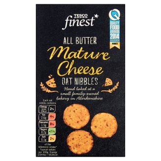 Tesco Finest Maślane ciastka owsiane z dojrzałym serem 125 g
