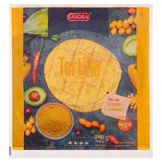 Sandra Tortilla pszenna smak curry 240 g (4 x 60 g)