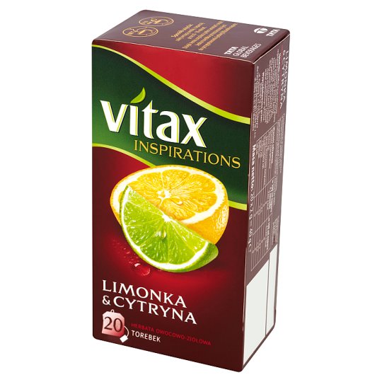 Vitax Inspirations Limonka and Cytryna Herbata owocowo-ziołowa 40 g (20 torebek)