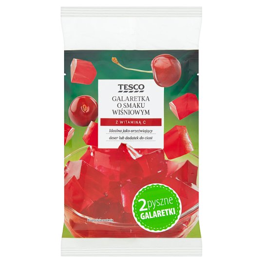 Tesco Galaretka o smaku wiśniowym 2 x 75 g