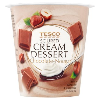 Tesco Śmietana z wsadem czekoladowo-nugatowym 130 g