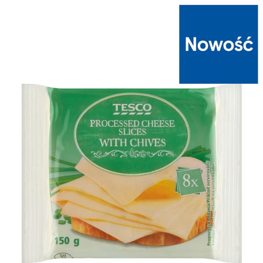 Tesco Ser topiony w plasterkach ze szczypiorem 150 g (8 x 18,75 g)