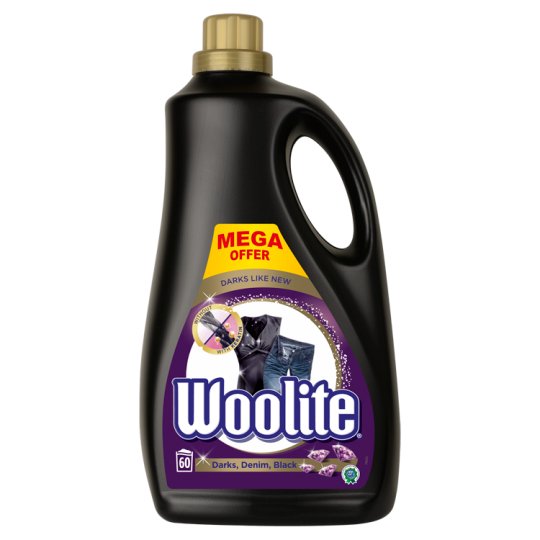 Woolite Płyn do prania tkanin czerń ciemne kolory & jeans z keratyną 3,6 l (60 prań)