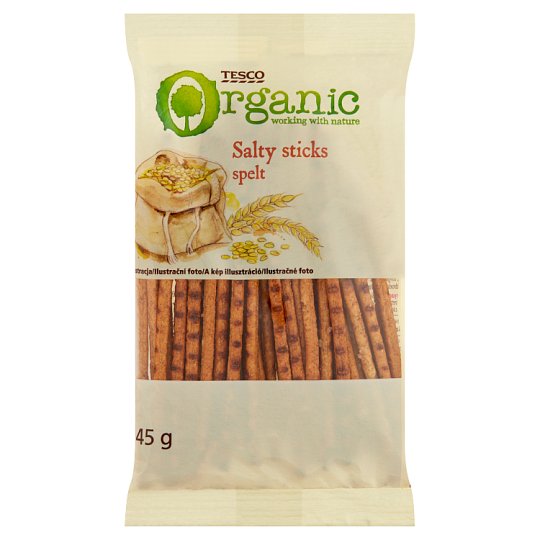 Tesco Organic Ekologiczne paluszki orkiszowe solone 45 g