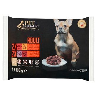 Tesco Pet Specialist Premium Karma dla dorosłych psów kawałki w sosie 4 x 100 g